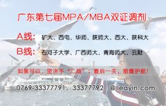 广东MPA/MBA双证调剂简章·2017·A|B线低分录取