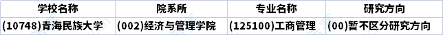 2023年青海MBA招生研究方向汇总