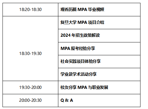 2024年复旦大学公共管理硕士（MPA）招生咨询会（第二场）